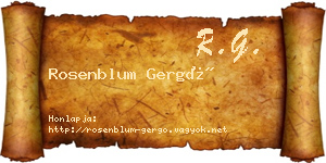 Rosenblum Gergő névjegykártya